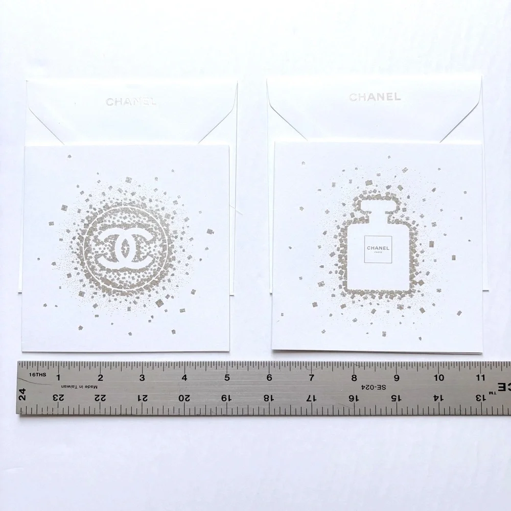 CHANEL Silver Foil Card Set of 2